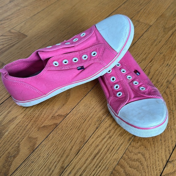 Tommy Hilfiger Pink Laceless Sneakers Size 5 - Picture 2 of 9